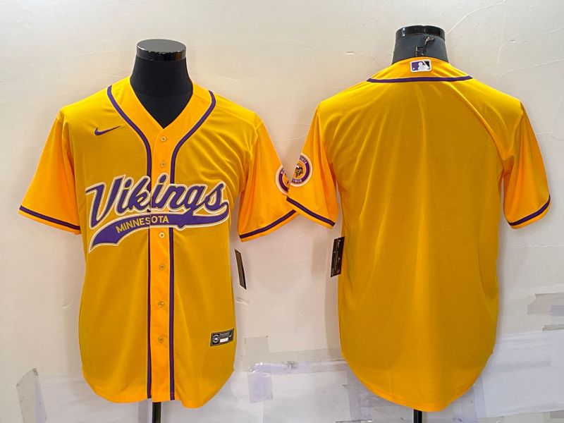 Men Minnesota Vikings Blank Yellow 2022 Nike Co branded NFL Jerseys